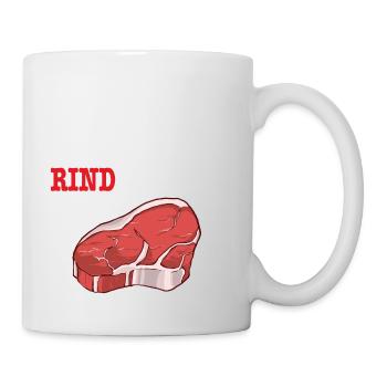 ICH WILL EIN RIND VON DIR Steak Fleisch BBQGrill - Tasse - Weiß - Rechts