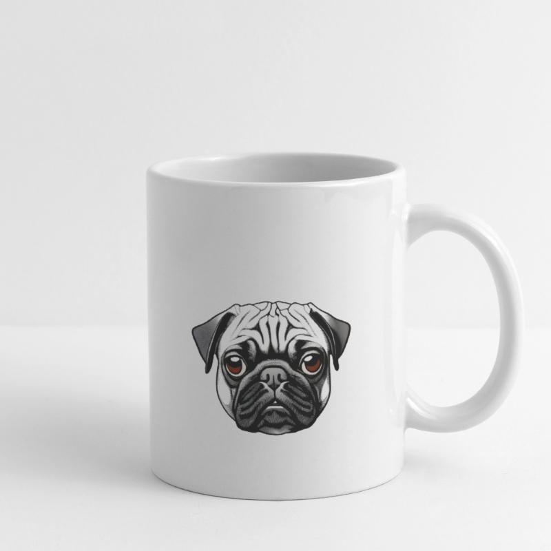 Pug Design Motif d’impression graphique Mug blanc