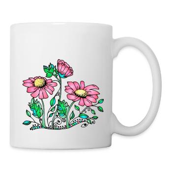 Fleur - Mug blanc - blanc - Droite