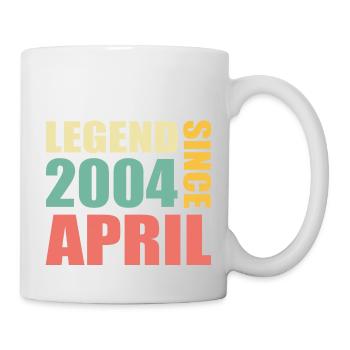 19. Geburtstag April Jahrgang 2004 Geschenkidee - Tasse - Weiß - Rechts