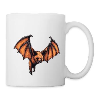Flughund Pixelart in alter 8 Bit Manier und Look - Tasse - Weiß - Rechts