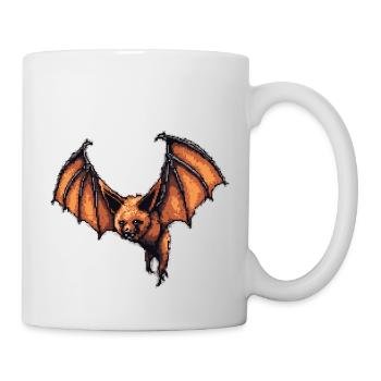 Flughund in 8 Bit Retro Videospiele Grafik - Tasse - Weiß - Rechts