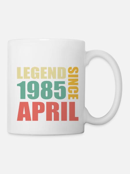 38e anniversaire avril Né en 1985 Idée cadeau - Mug blanc - blanc