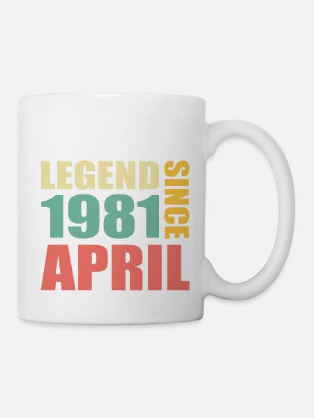 42. Geburtstag April Jahrgang 1981 Geschenkidee - Tasse - Weiß