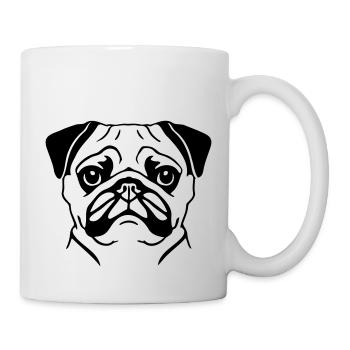 Illustration vectorielle de portrait de carlin - Mug blanc - blanc - Droite