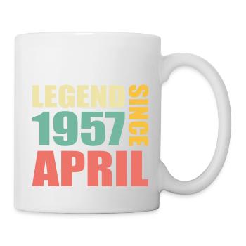 66e anniversaire Avril Né 1957 Idée cadeau - Mug blanc - blanc - Droite