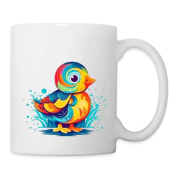 Colorful minimalist duck perfect as a gift - Mug - white - Right