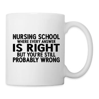 École d’infirmières où chaque réponse est juste 3 - Mug blanc - blanc - Droite