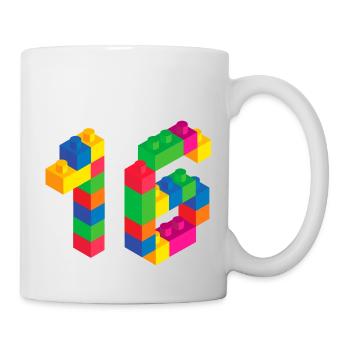 Cute Block Building 16th Birthday Gift 16 Year - Mug - white - Right