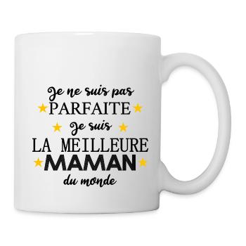 Je ne suis pas parfaite je suis la meilleure maman - Mug blanc - blanc - Droite