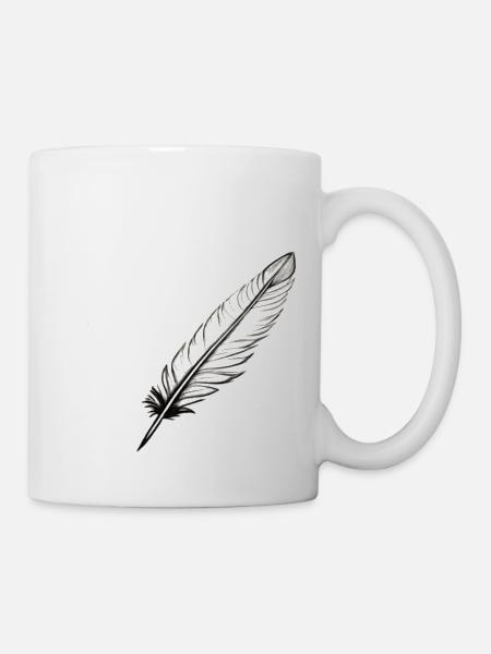 Eine Feder - Tasse - Weiß