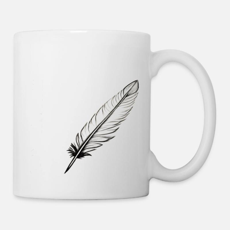 Eine Feder - Tasse - Weiß