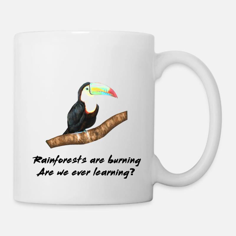 Regenwälder brennen - Tasse - Weiß