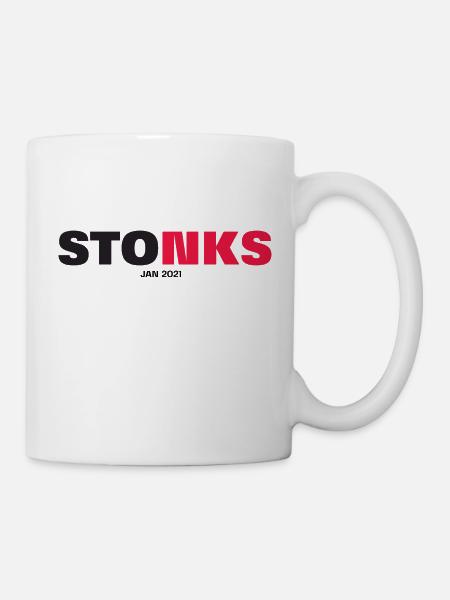 STONKS - Tasse - Weiß