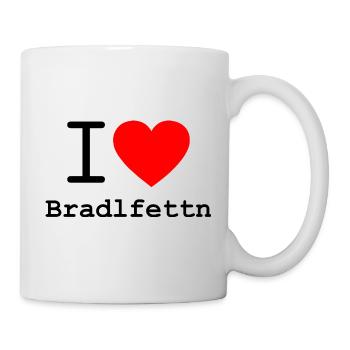 I love Bradlfettn - ich liebe Bratenfett Dialekt - Tasse - Weiß - Rechts