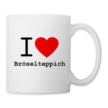 i love Bröselteppich - ich liebe Wienerschnitzl - Tasse - Weiß - Rechts