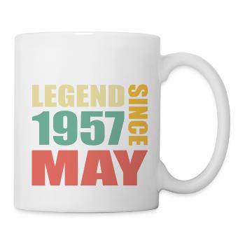 66. Geburtstag Mai Jahrgang 1957 Geschenkidee - Tasse - Weiß - Rechts