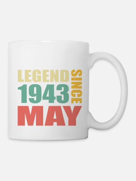 80e anniversaire mai millésime 1943 idée cadeau - Mug blanc - blanc