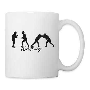 Wrestling,Sports,Wrestler,Graffiti,Black - Mug - white - Right