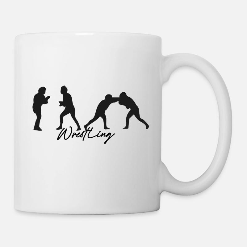 wrestling,sport,wrestler,graffiti,schwarz - Tasse - Weiß