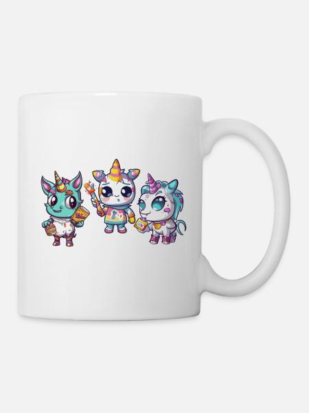 mignonnes petites licornes - Licornes douces - Licorne - Mug blanc - blanc