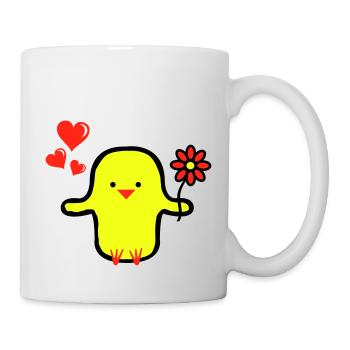 Cute Bird in Love - Mug - white - Right