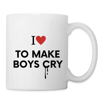 I Love To Make Boys Cry Funny Red Heart Love - Mug - white - Right