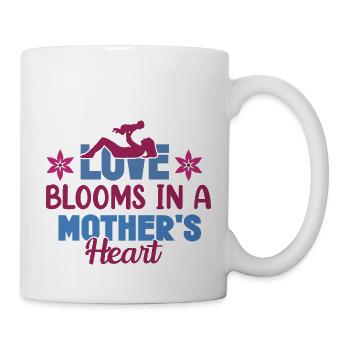 Love blooms in a Mothers heart - Mug - white - Right