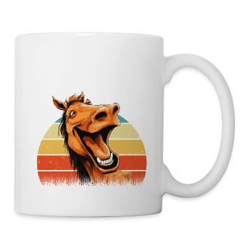 Laughing Horse Funny Funny Humor Crazy Ugly - Mug - white - Right