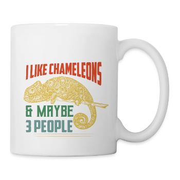 I Like Chameleons & Maybe 3 People Lizard Lover Re - Tasse - Weiß - Rechts