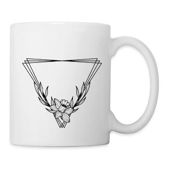 Couronne florale Boho feuille de saule 3 - Mug blanc - blanc - Droite