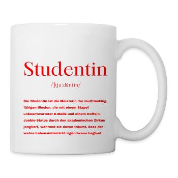 Studentin Definition - Tasse - Weiß - Rechts
