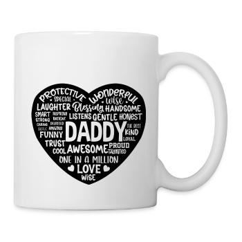 Definition von Daddy Heart Shaped Design - Tasse - Weiß - Rechts