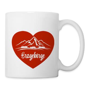 Erzgebirge Berge Liebe Heimat - Tasse - Weiß - Rechts