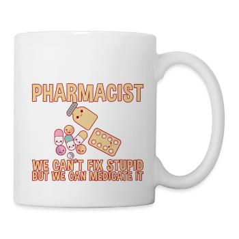 Nous ne pouvons pas réparer stupide mais nous pouvons le médicamenter 2 - Mug blanc - blanc - Droite