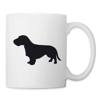 Rauhaardackel Silhouette - Tasse - Weiß - Rechts