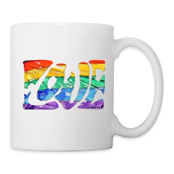 Drapeau arc-en-ciel d’amour - Mug blanc - blanc - Droite