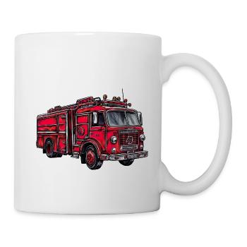 Les camions de pompiers sont aussi appelés camions de pompiers - Mug blanc - blanc - Droite
