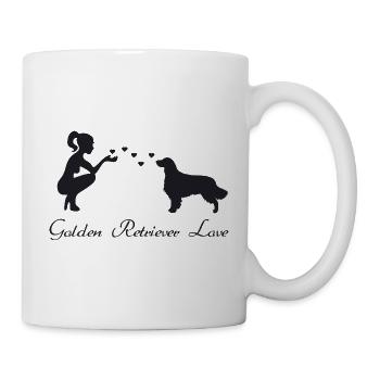 Golden Retriever mit Frau - Tasse - Weiß - Rechts