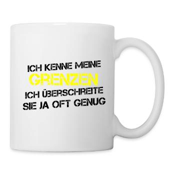 Ich kenne meine Grenzen Bund - Tasse - Weiß - Rechts