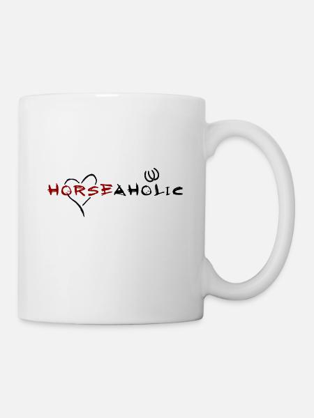 Horseaholic schwarz - Tasse - Weiß