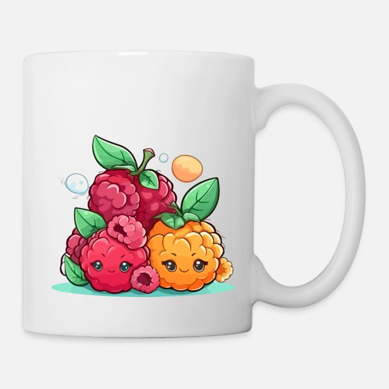 Kawaii Himbeeren - Tasse - Weiß
