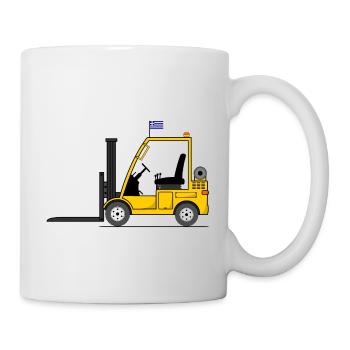Stapler Griechenland Flagge - Tasse - Weiß - Rechts