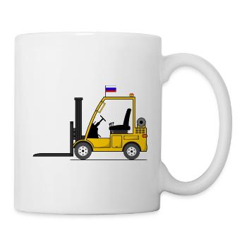 Chariot élévateur Drapeau de la Russie - Mug blanc - blanc - Droite