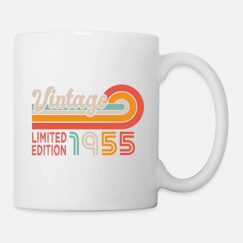 1955 anniversaire Né en 1955 - Mug blanc - blanc