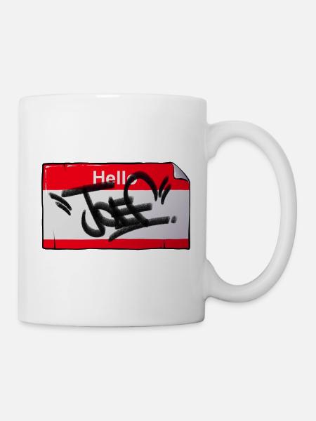 Aufkleber "JOEF" - Tasse - Weiß