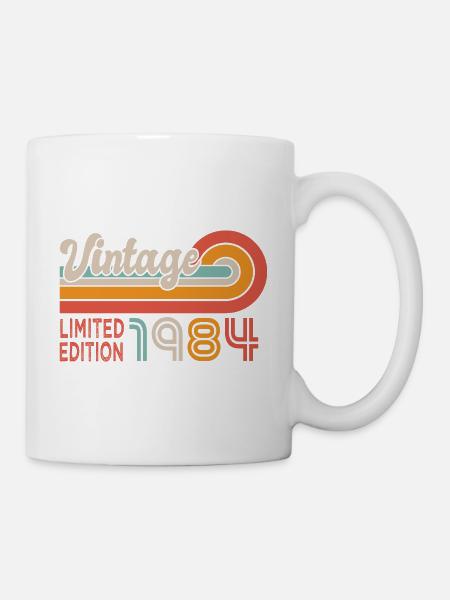 1984 anniversaire Né en 1984 - Mug blanc - blanc