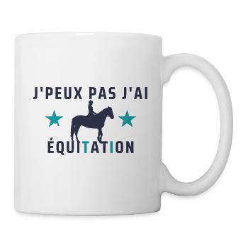 J Peux pas j ai équitation - Mug blanc - blanc - Droite