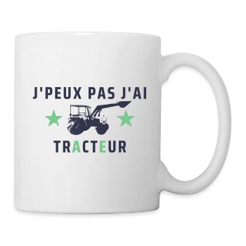 J peux pas j ai Tracteur - Mug blanc - blanc - Droite