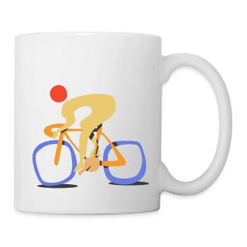 fast roadbiker. contemporary abstract style cyclin - Mug - white - Right